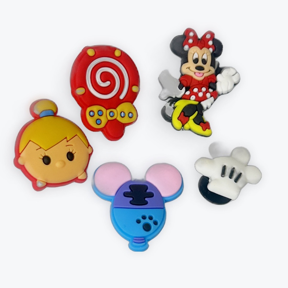 5 Piece Set of assorted Disney theme Jibbit / Shoe Charms